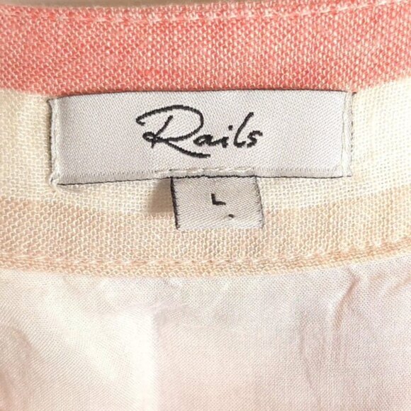 Rails Women’s Amaya LINEN Blend Striped Midi Tunic Dress Juliette Stripe LARGE - Picture 7 of 15